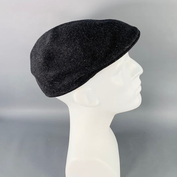 VINTAGE Grey Charcoal Felt Wool Flat Cap Hat - Picture 3 of 6